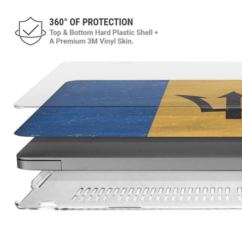 Barbados Flag Distressed MacBook Cases